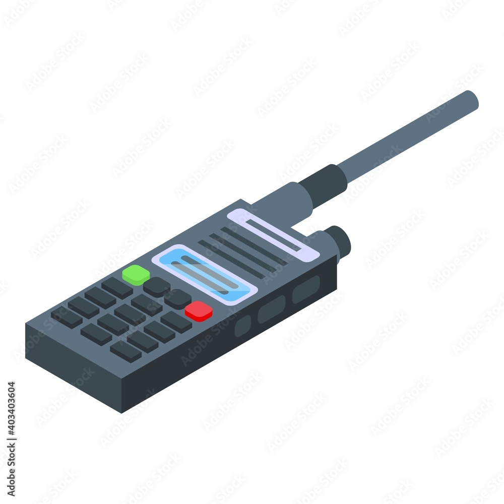 Walkie talkie control icon. Isometric of walkie talkie control vector icon for web design isolated on white background Walkie talkie control icon. Isometric of walkie talkie control vector icon for web design isolated on white background