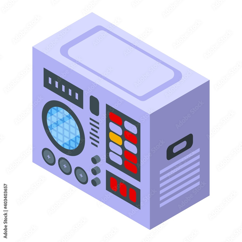 Marine radar control icon. Isometric of marine radar control vector icon for web design isolated on white background Marine radar control icon. Isometric of marine radar control vector icon for web design isolated on white background