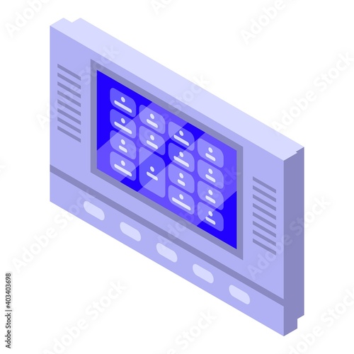 Door lock control panel icon. Isometric of door lock control panel vector icon for web design isolated on white background