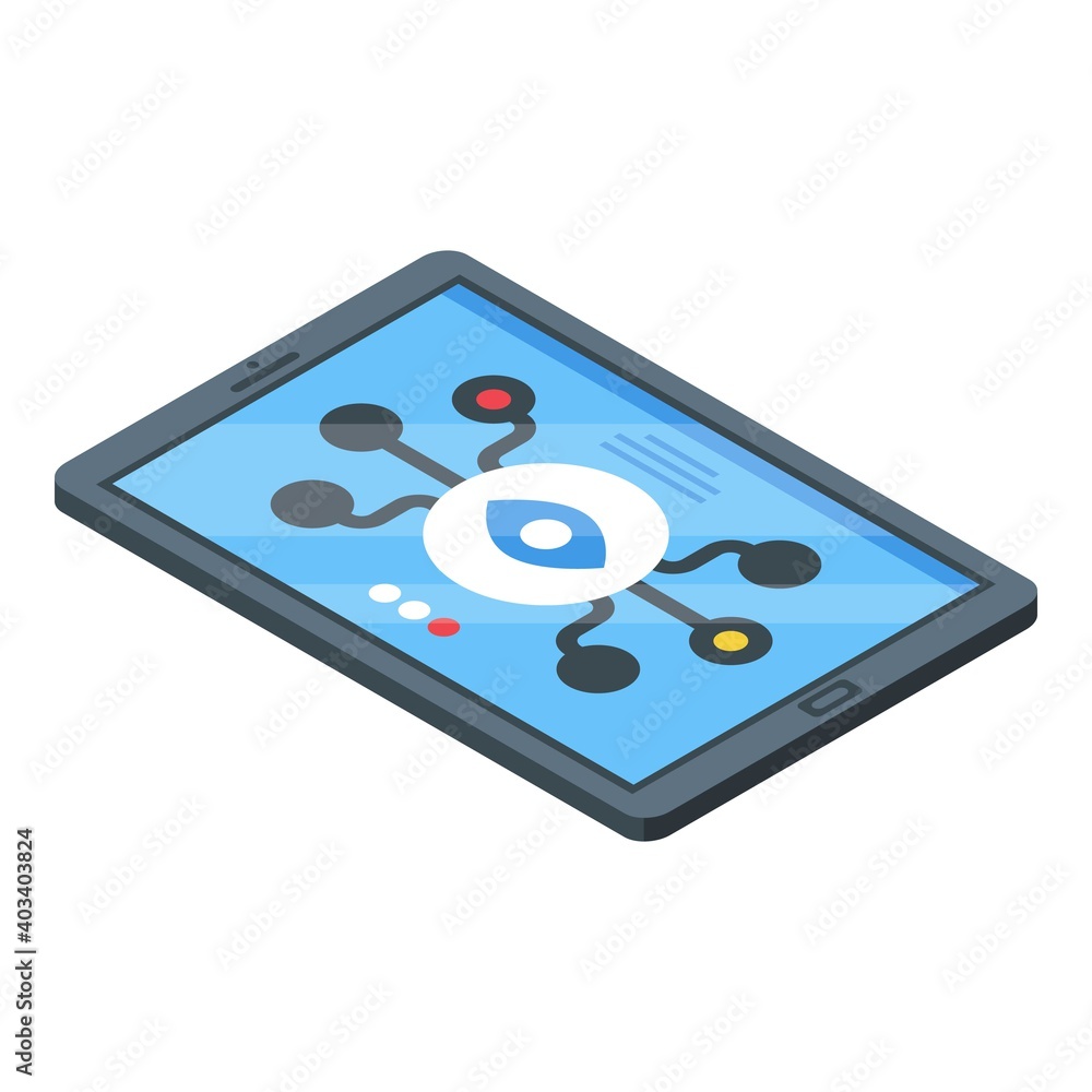 Tablet control icon. Isometric of tablet control vector icon for web design isolated on white background Tablet control icon. Isometric of tablet control vector icon for web design isolated on white background