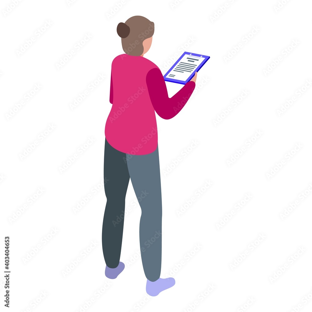 Person online job search icon. Isometric of person online job search vector icon for web design isolated on white background Person online job search icon. Isometric of person online job search vector icon for web design isolated on white background