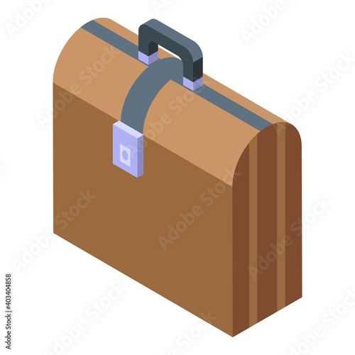 Office briefcase icon. Isometric of office briefcase vector icon for web design isolated on white background