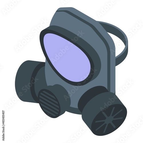 Air gas mask icon. Isometric of air gas mask vector icon for web design isolated on white background