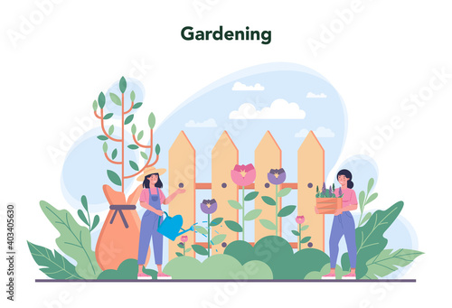 Gardener concept. Idea of horticultural designer business