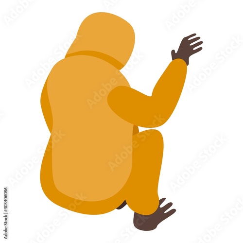 Back gibbon icon. Isometric of back gibbon vector icon for web design isolated on white background