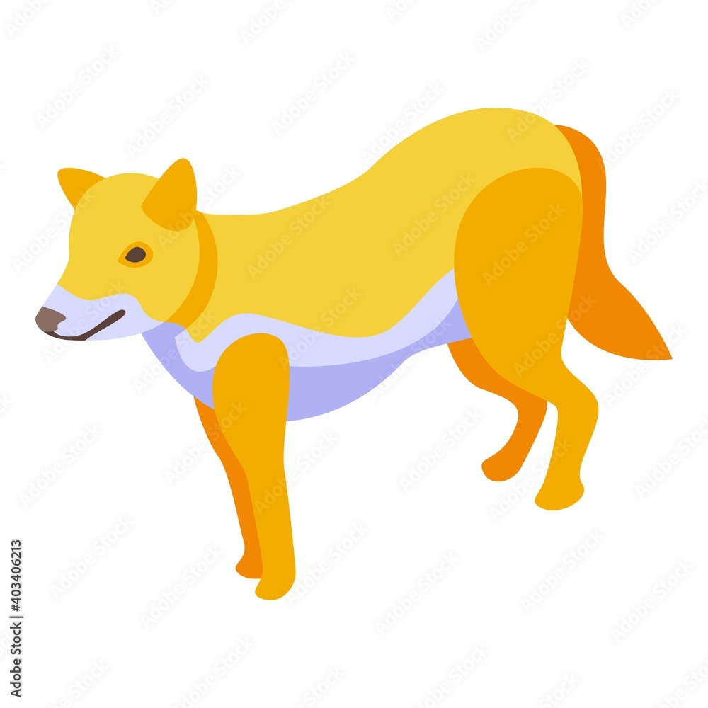 Red wolf icon. Isometric of red wolf vector icon for web design isolated on white background Red wolf icon. Isometric of red wolf vector icon for web design isolated on white background