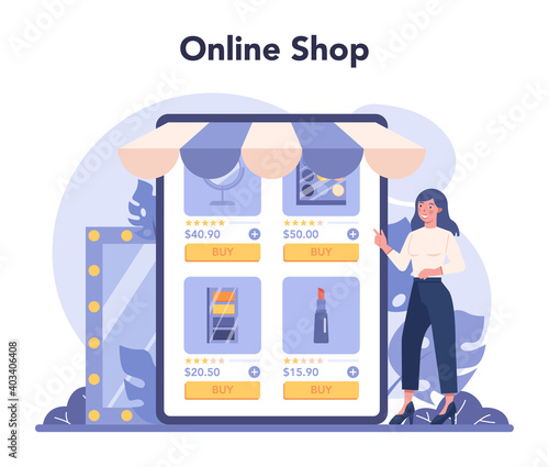 Visagiste online service or platform. Beauty center service concept