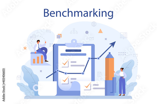 Benchmarking concept. Idea of business development and improvement.