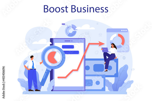 Business boost concept. Company and personal career success