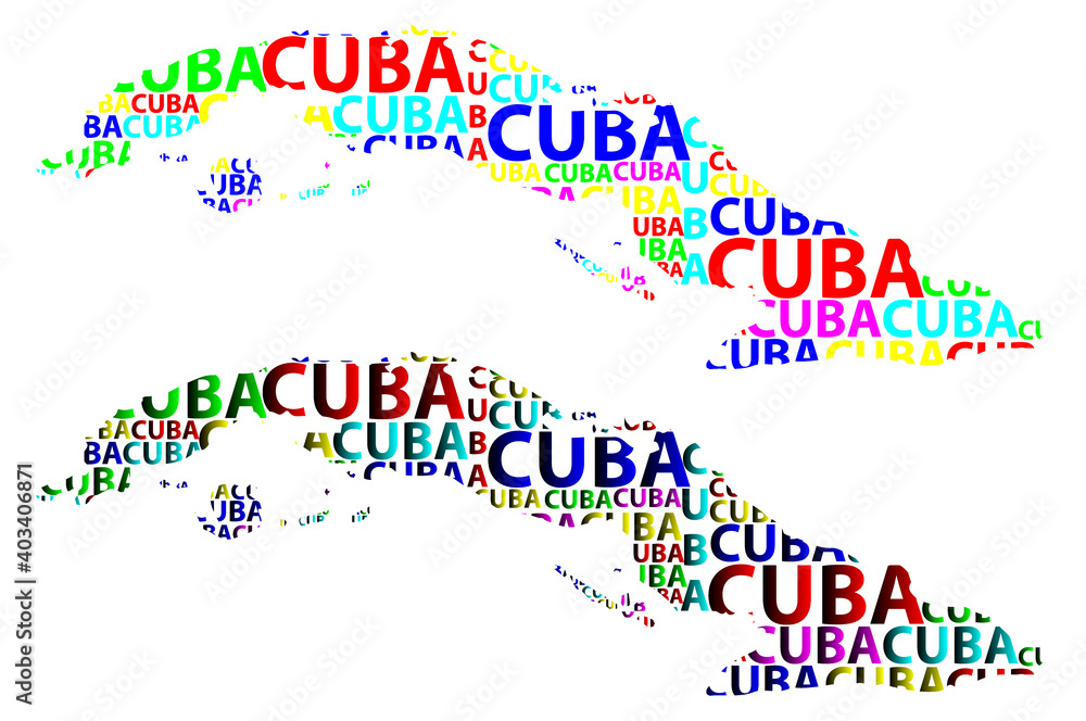 Sketch Cuba letter text map, Cuba - in the shape of the continent, Map ...