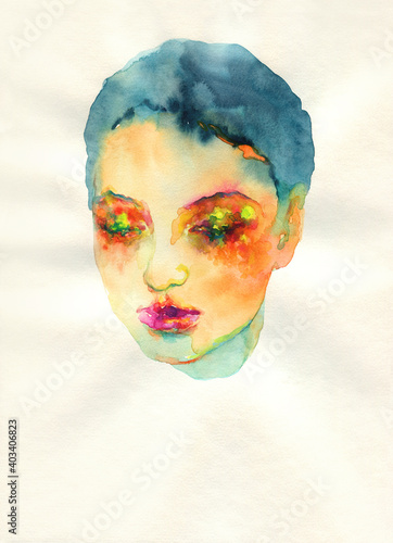Bild auf Leinwand watercolor illustration. female portrait. illustration.
