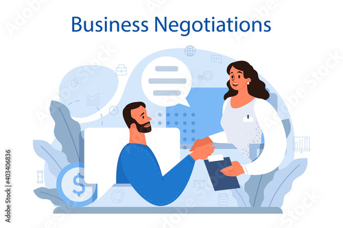 Business negotiations concept. Business planning and development