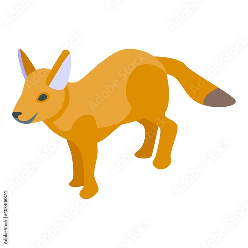Red fox icon. Isometric of red fox vector icon for web design isolated on white background
