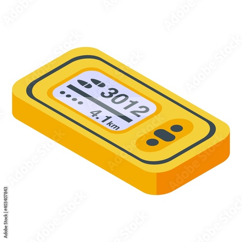 Pedometer device icon. Isometric of pedometer device vector icon for web design isolated on white background