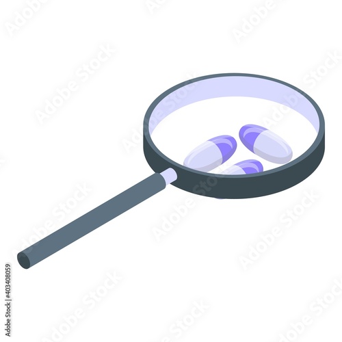 Drug research icon. Isometric of drug research vector icon for web design isolated on white background