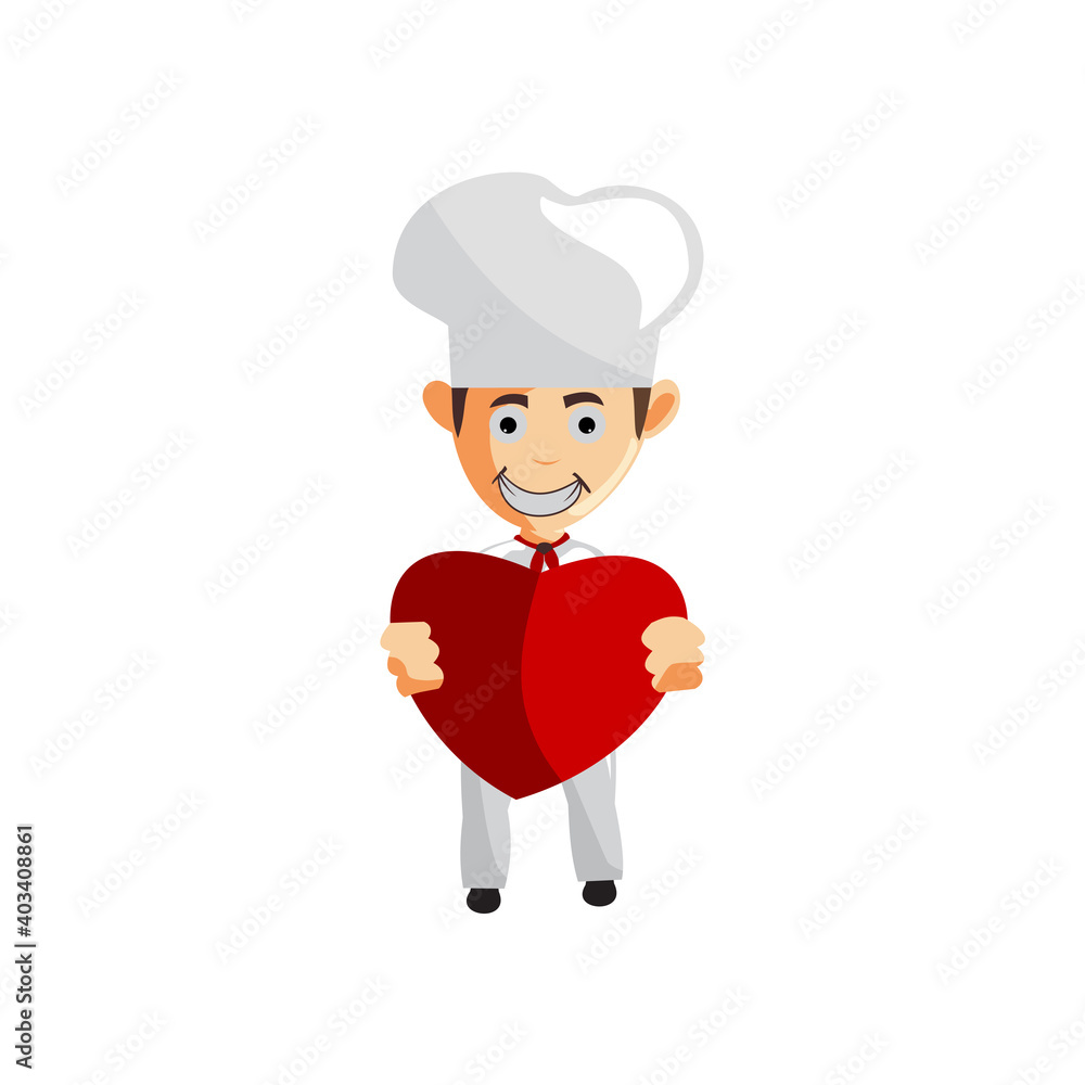 Chef character creation Illustration Template Pose take Love