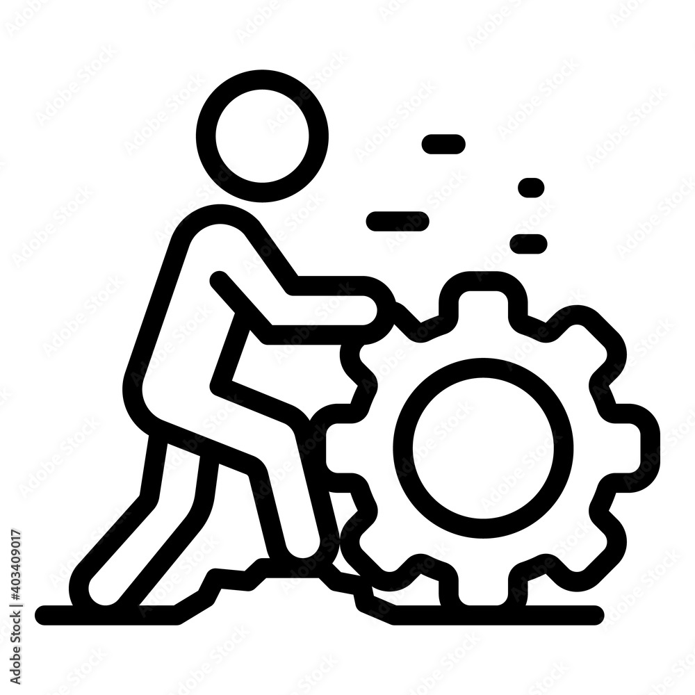 Move gear effort icon. Outline move gear effort vector icon for web design isolated on white background Move gear effort icon. Outline move gear effort vector icon for web design isolated on white background