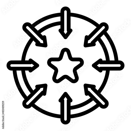 Star concentrate icon. Outline star concentrate vector icon for web design isolated on white background