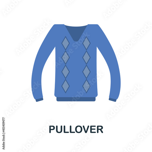 Pullover flat icon. Color simple element from clothes collection. Creative Pullover icon for web design, templates, infographics and more