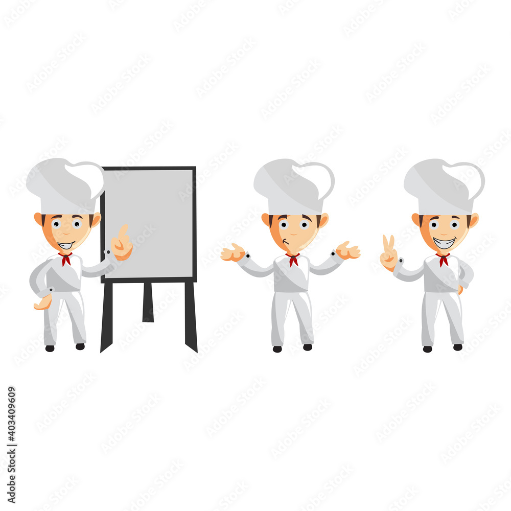 Chef character Gesture creation Illustration Template Pose Set Chef character Gesture creation Illustration Template Pose Set
