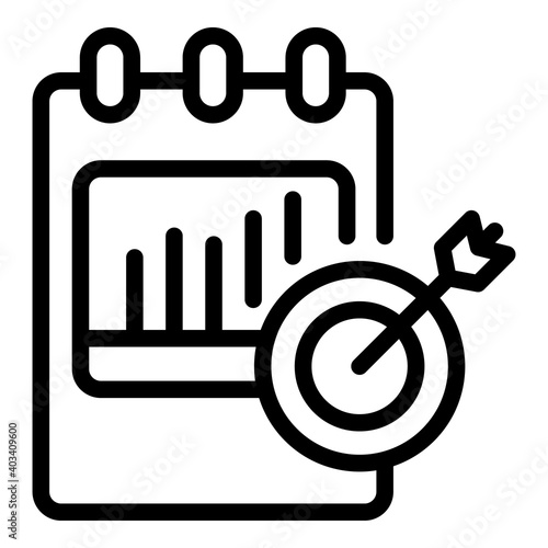 Calendar target credibility icon. Outline calendar target credibility vector icon for web design isolated on white background