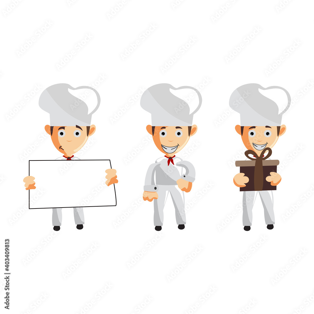 Chef Uniform character creation Illustration Template Pose Set Chef Uniform character creation Illustration Template Pose Set