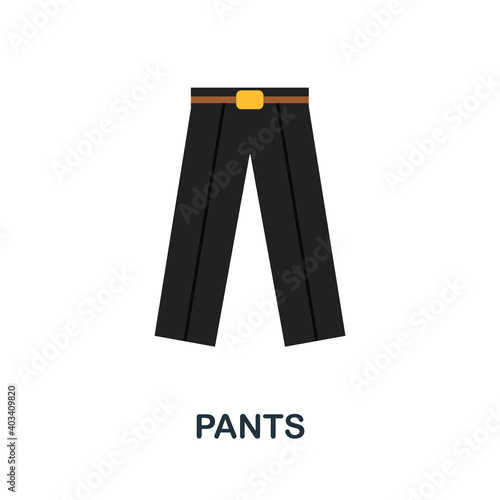 Pants flat icon. Color simple element from clothes collection. Creative Pants icon for web design, templates, infographics and more