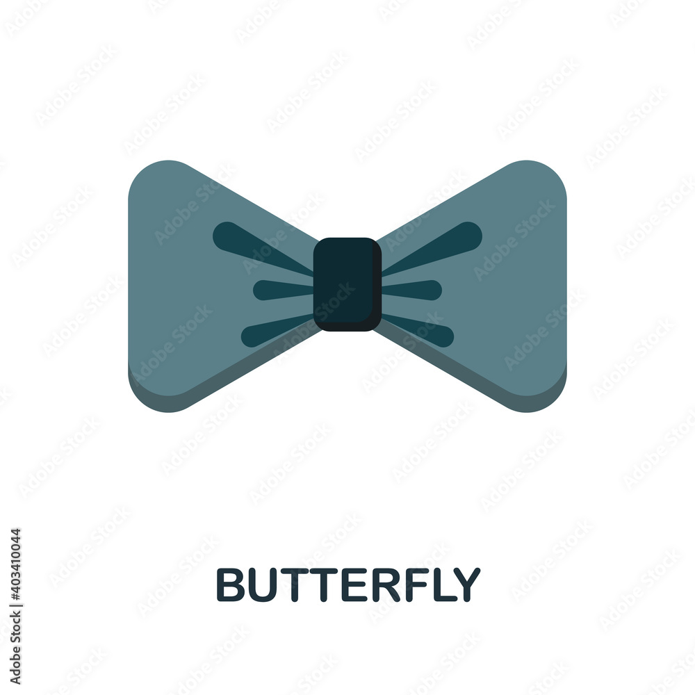 Butterfly flat icon. Color simple element from clothes collection. Creative Butterfly icon for web design, templates, infographics and more Butterfly flat icon. Color simple element from clothes collection. Creative Butterfly icon for web design, templates, infographics and more