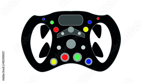 Sport car, sim racing and video games steering wheel isolated icon. Vector illustration.