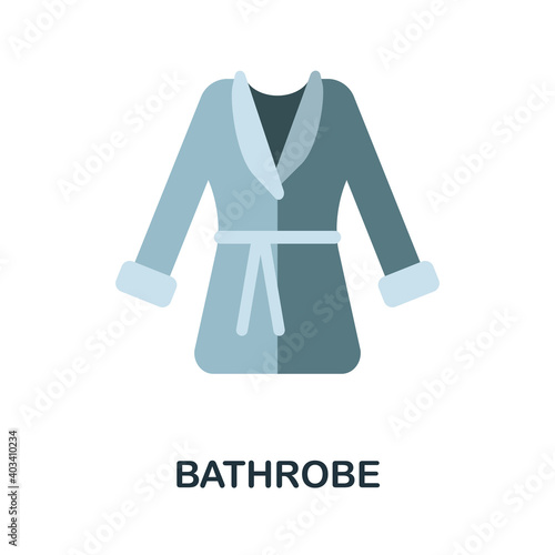Bathrobe flat icon. Color simple element from clothes collection. Creative Bathrobe icon for web design, templates, infographics and more