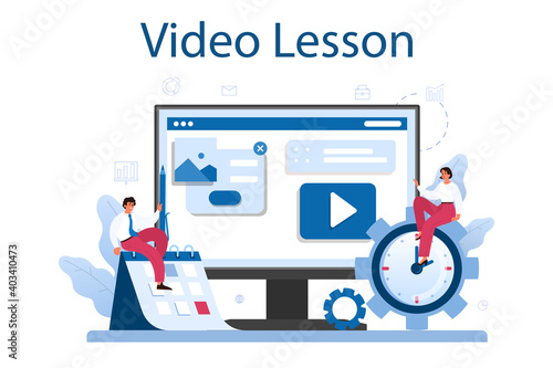 Time management online service or platform. Business people work