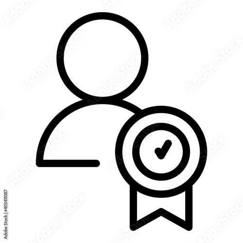 Expertise achievement icon. Outline expertise achievement vector icon for web design isolated on white background