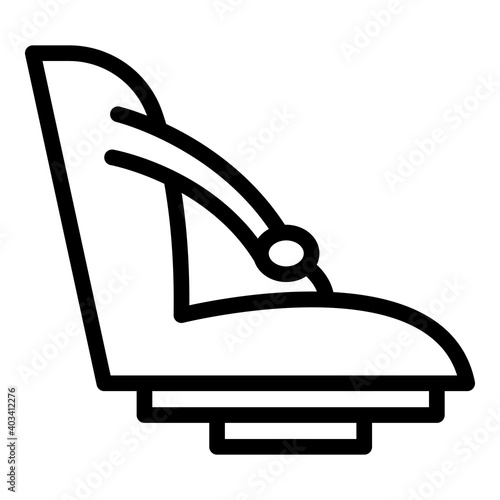 Car seat icon. Outline car seat vector icon for web design isolated on white background