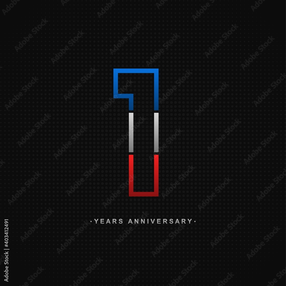 1 years anniversary celebration and years old congrats, colorful logotype. Number icon vector template 1 years anniversary celebration and years old congrats, colorful logotype. Number icon vector template
