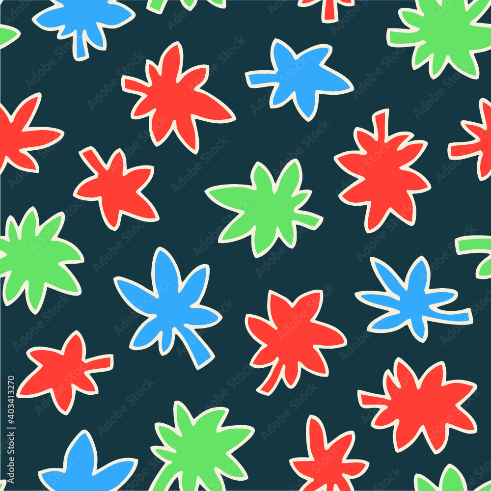Ganja Weed Hemp Seamless Vector Pattern Ganja Weed Hemp Seamless Vector Pattern