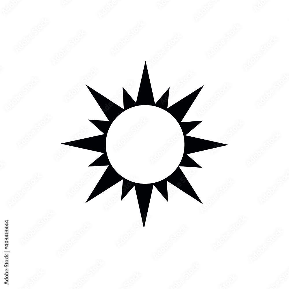 Sun vector icon set. Vector emblems of sun.