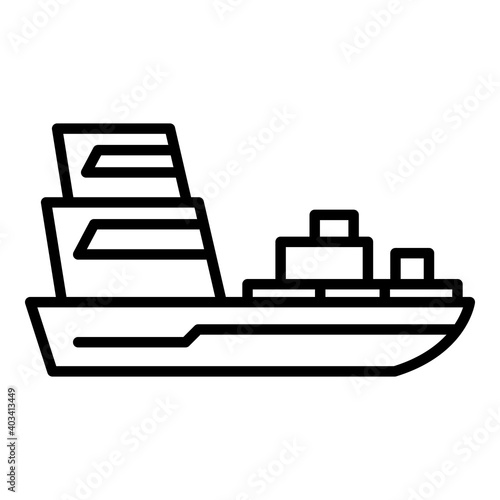 Passenger ship icon. Outline passenger ship vector icon for web design isolated on white background