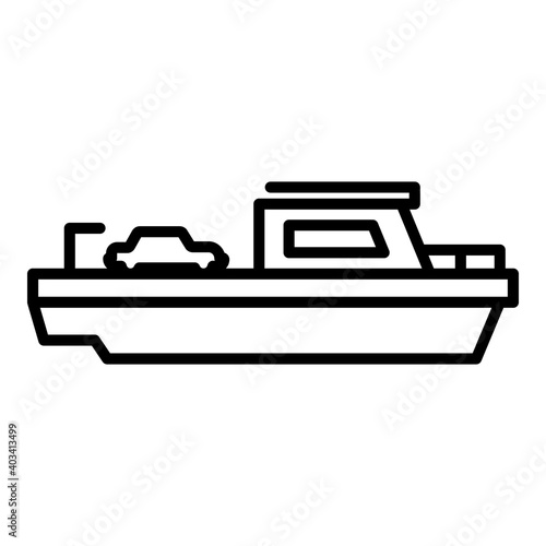 Cargo ferry icon. Outline cargo ferry vector icon for web design isolated on white background