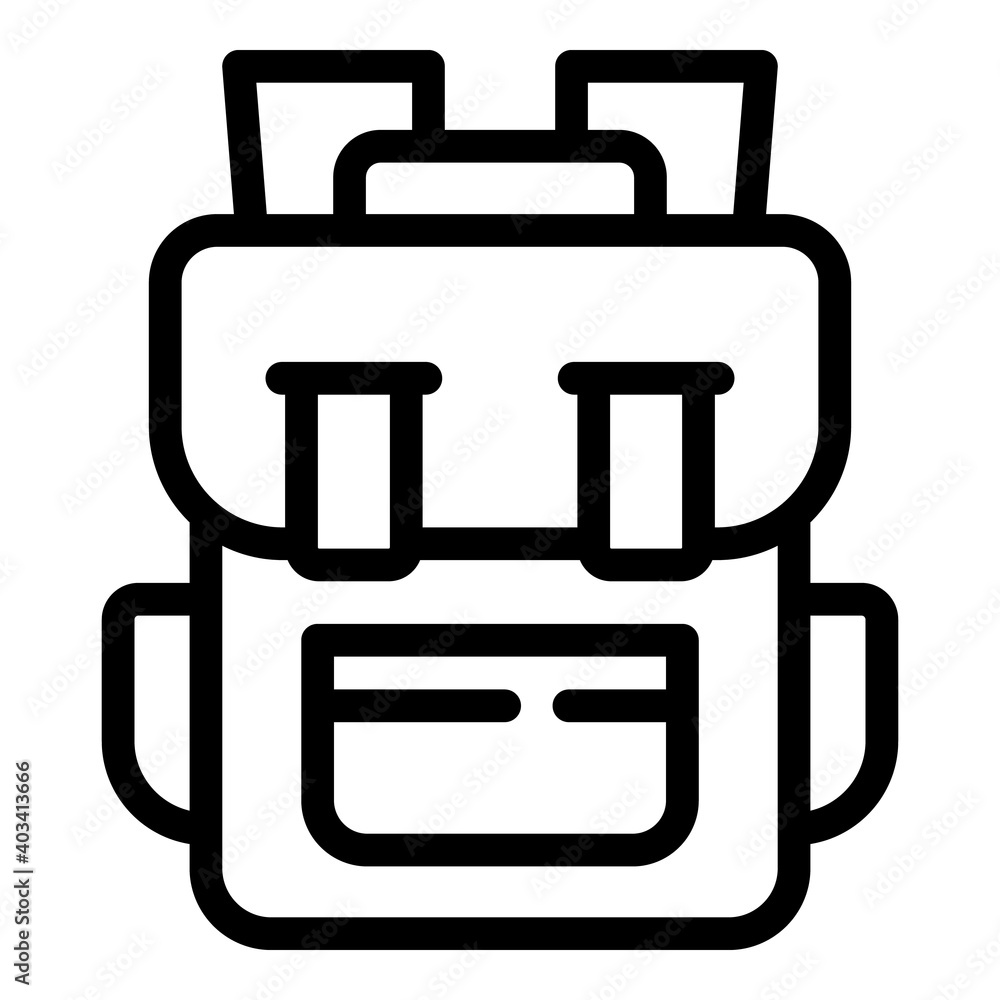 School backpack icon. Outline school backpack vector icon for web design isolated on white background School backpack icon. Outline school backpack vector icon for web design isolated on white background