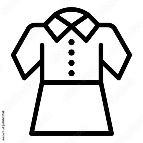 Girl school dress icon. Outline girl school dress vector icon for web design isolated on white background