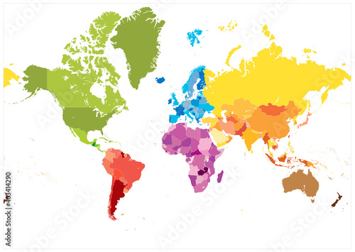 Detailed World Map spot colors. No text