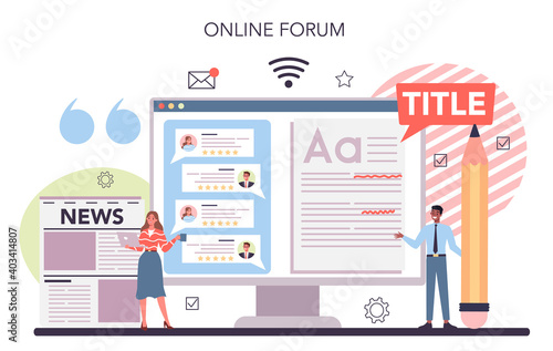 Press release online service or platform. Mass media