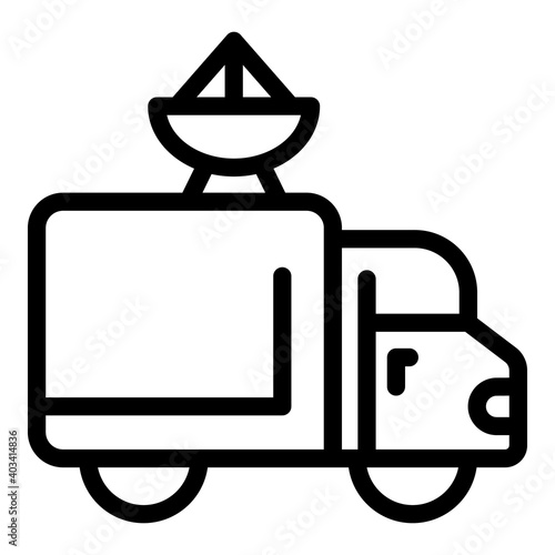 Van actualization icon. Outline van actualization vector icon for web design isolated on white background