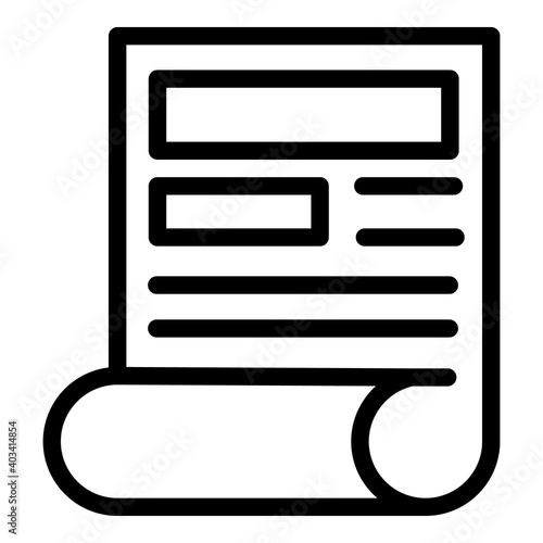 Document actualization icon. Outline document actualization vector icon for web design isolated on white background