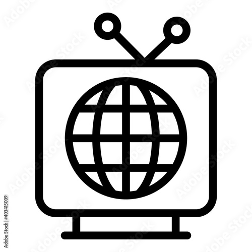 Tv actualization icon. Outline tv actualization vector icon for web design isolated on white background