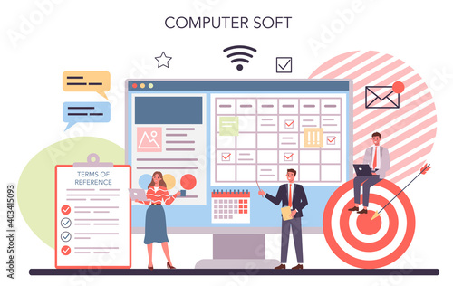 Website creation online service or platform. Process of website