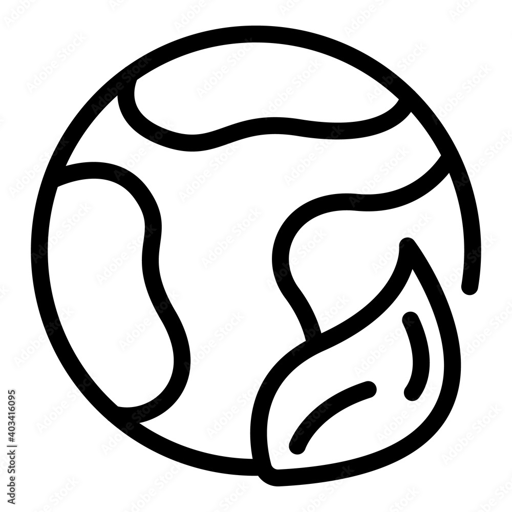 Leaf globe icon. Outline leaf globe vector icon for web design isolated on white background