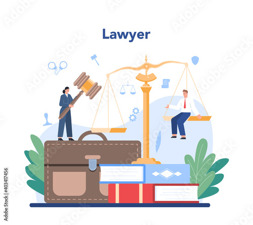 Professional lawyer concept. Punishment and judgement. Guilt and innocence