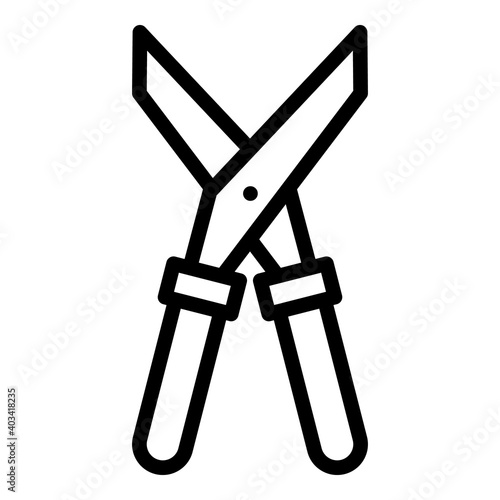 Farm scissors icon. Outline farm scissors vector icon for web design isolated on white background