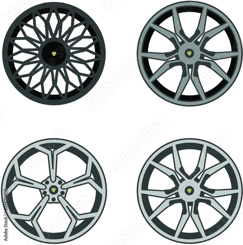 aluminium wheel car tire modification vector